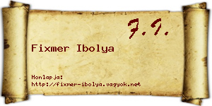 Fixmer Ibolya névjegykártya